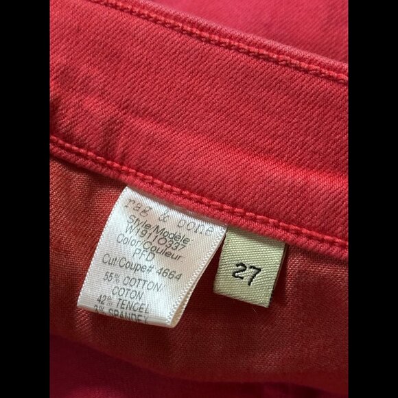 Rag & Bone Jean Mini Shorts 27 Womens Red Pink Frayed Hem Denim - Picture 9 of 9
